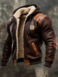 Veste vintage en daim à capuche au style intemporel homme – Beethoven
