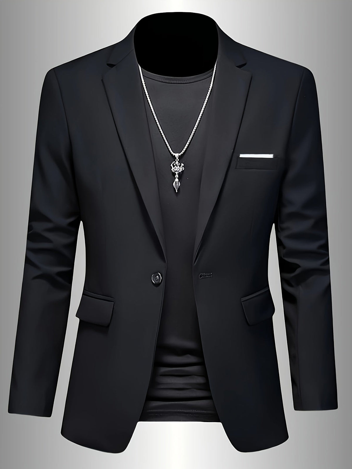 Blazer uni coupe ajustée à col revers