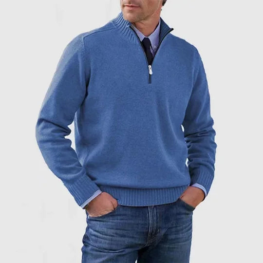 Pull col camionneur zippé maille fine