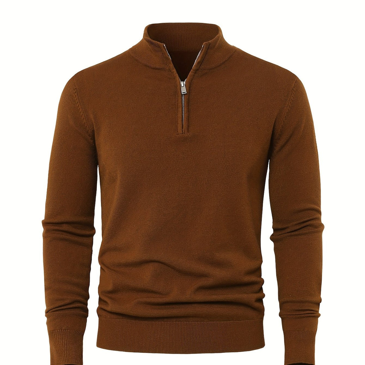 Pull col montant demi-zip en maille