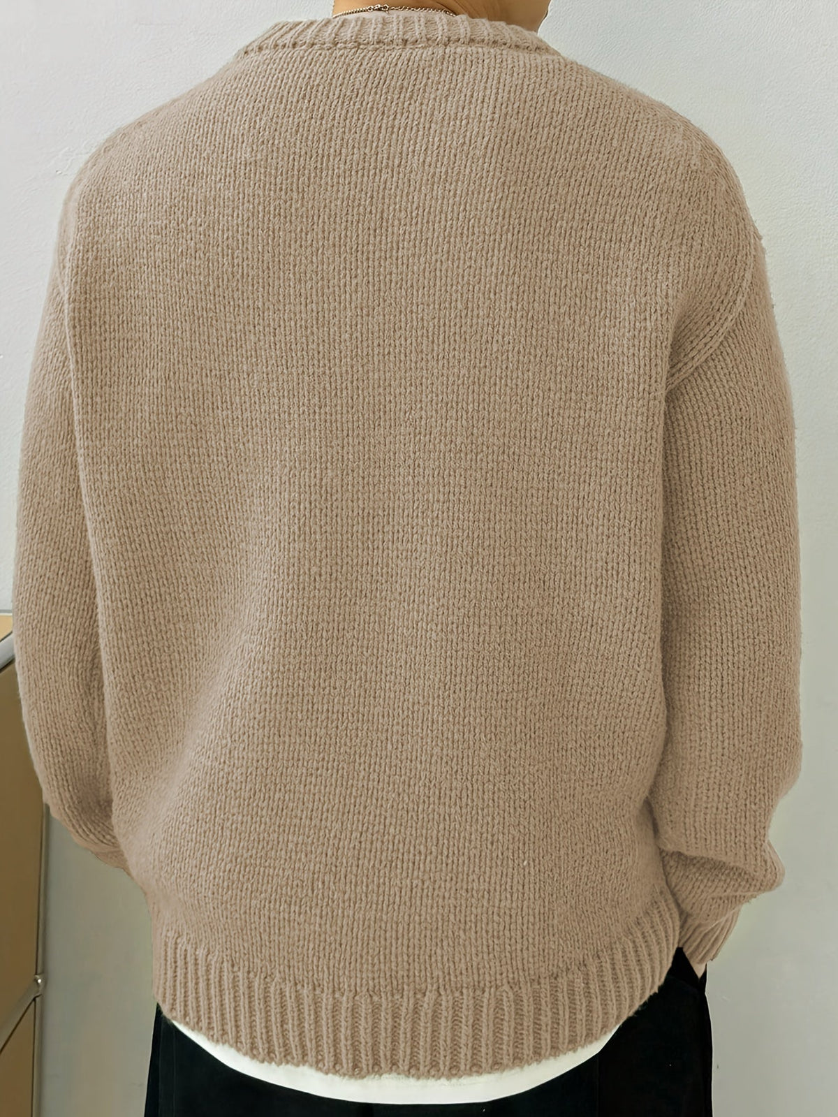 Pull col rond en maille unie