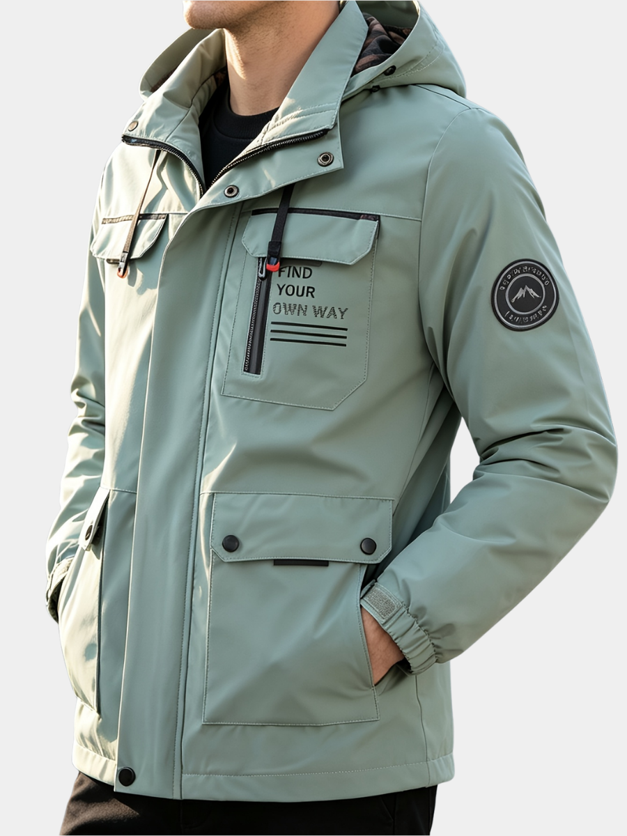 Veste zippée à capuche motif lettres