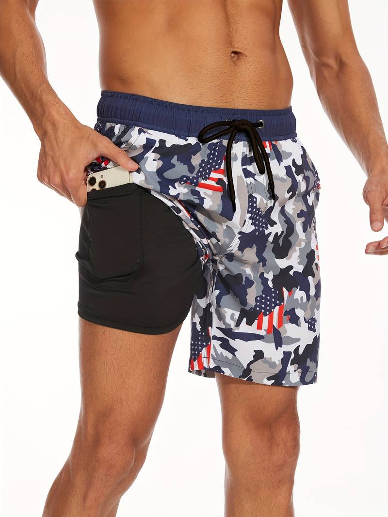 Short de bain mi-cuisse à cordon