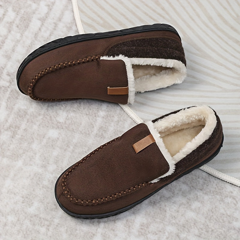 Chaussons d'intérieur chauds pour le quotidien homme – Couleur café
