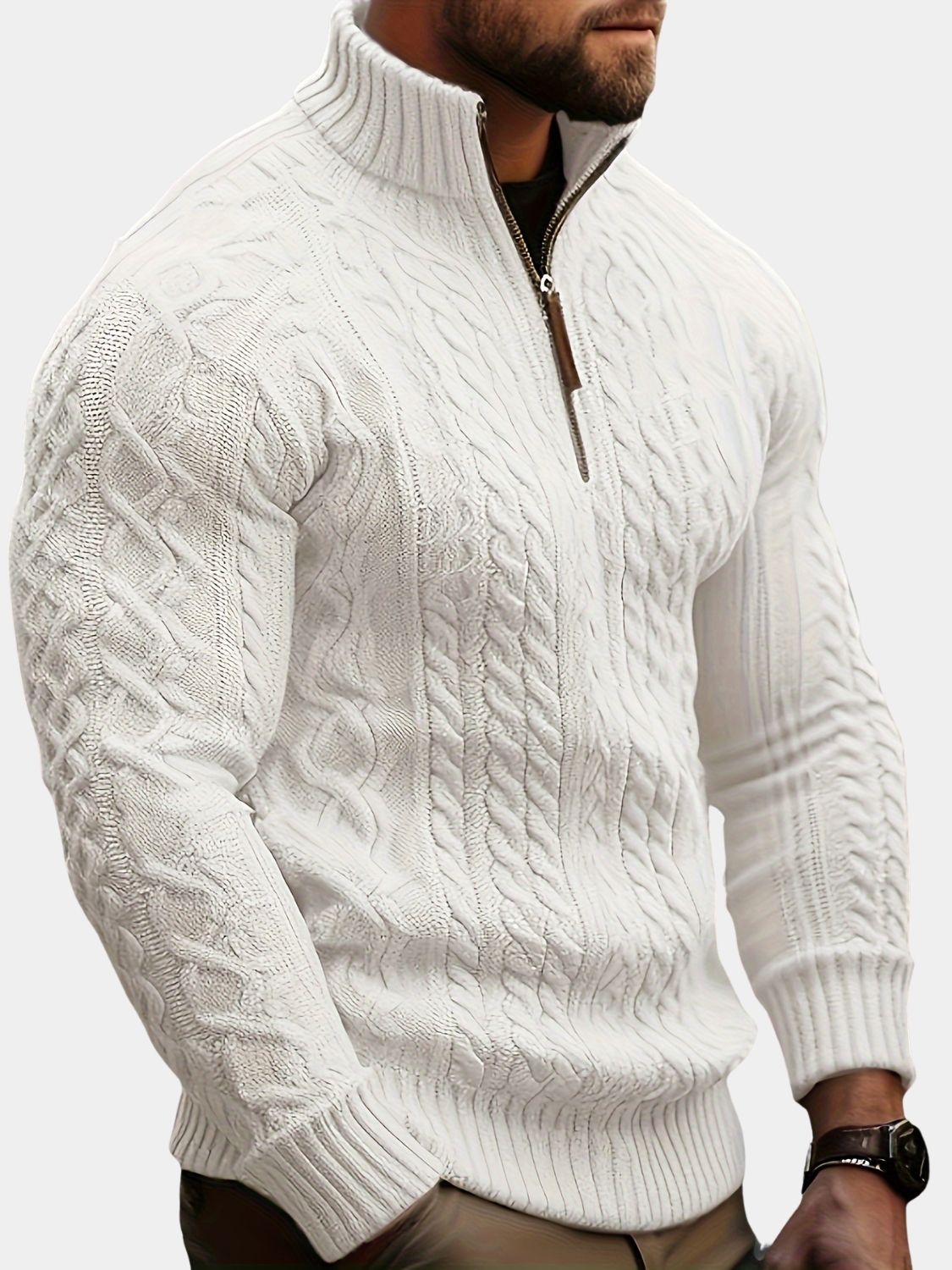 Pull col polo zippé en maille