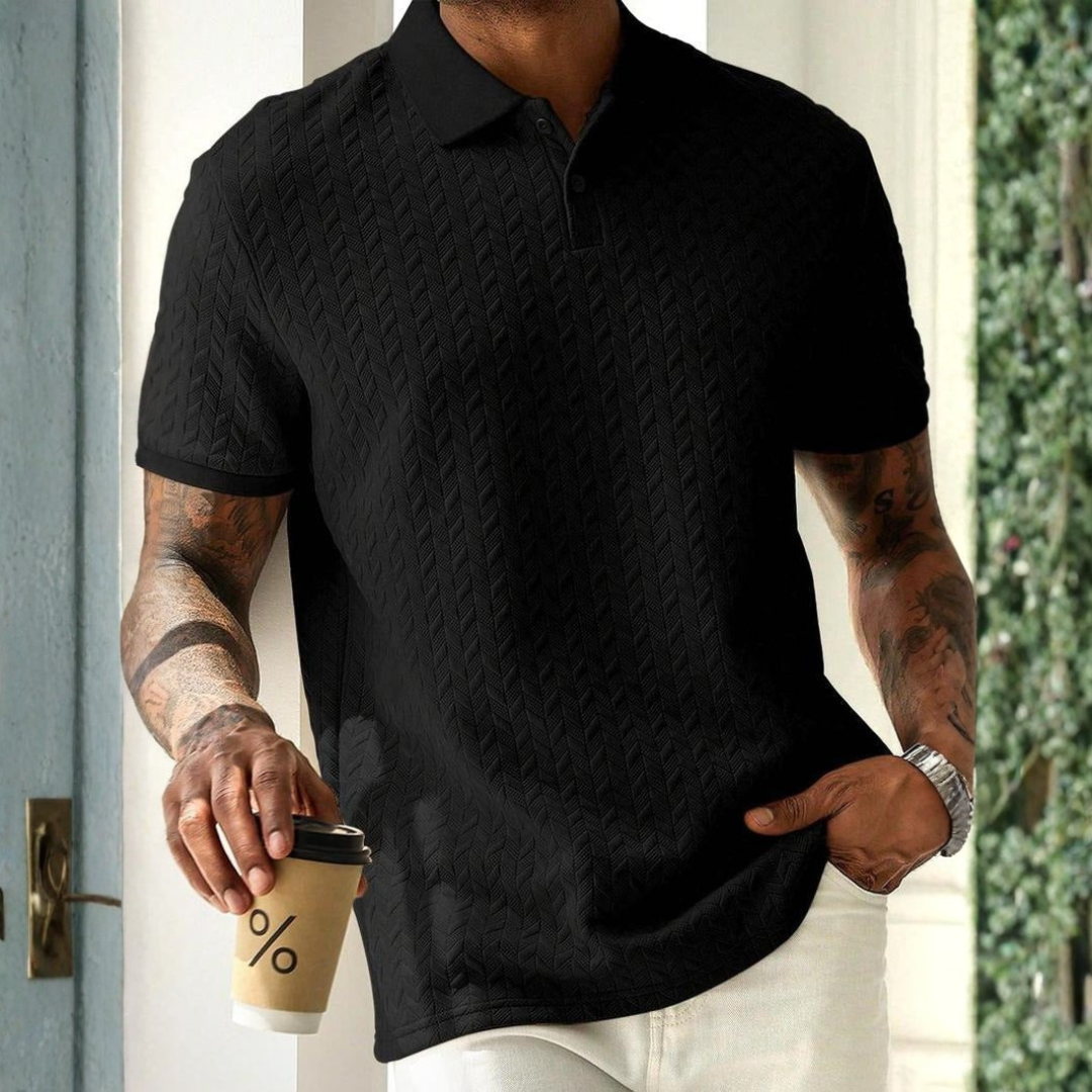 Polo à texture zigzag