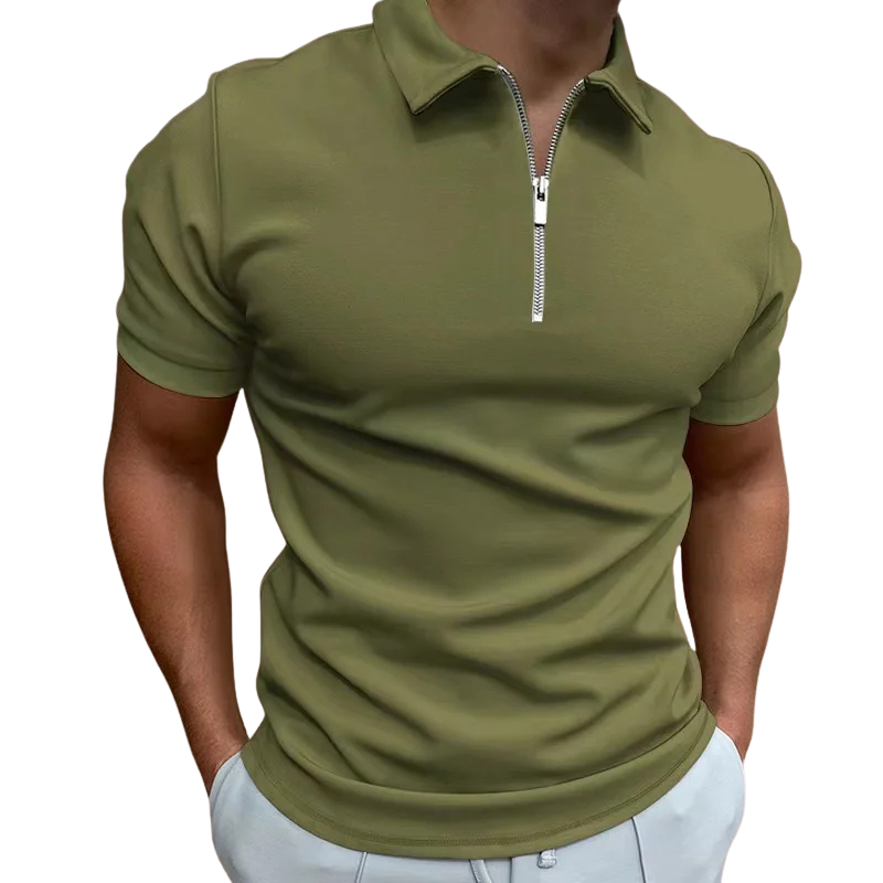 Polo col zippé coupe ajustée