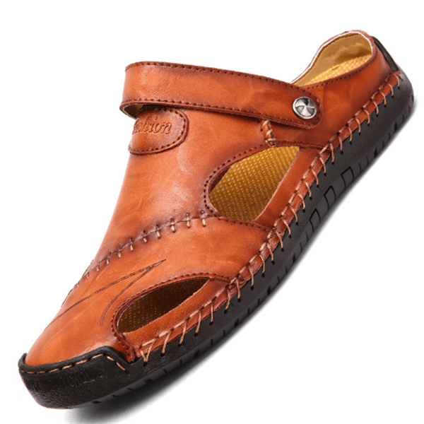 Sandales en cuir ligne soignée estivales style chic intemporel homme – Garchy