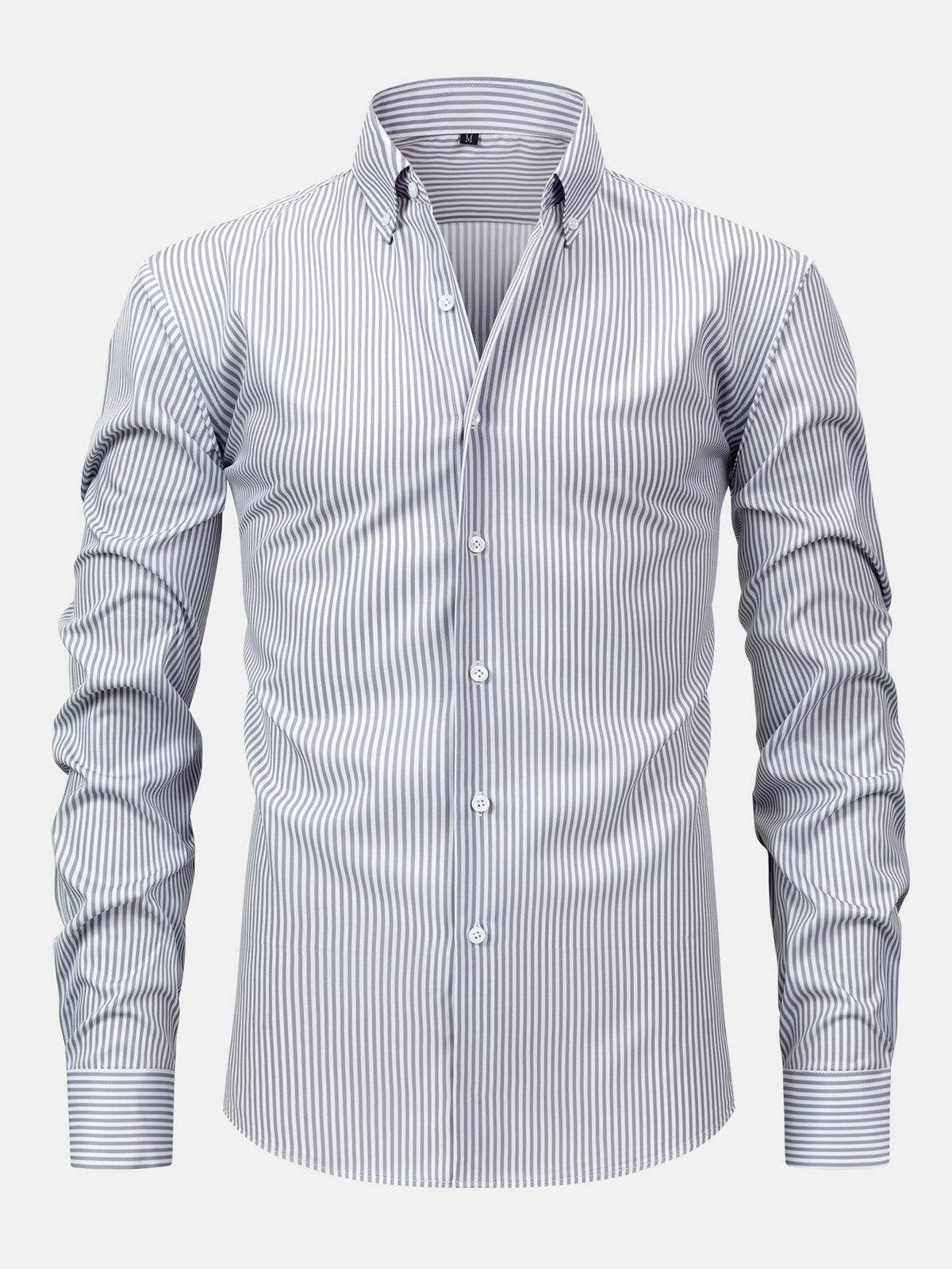 Chemise à fines rayures col boutonné