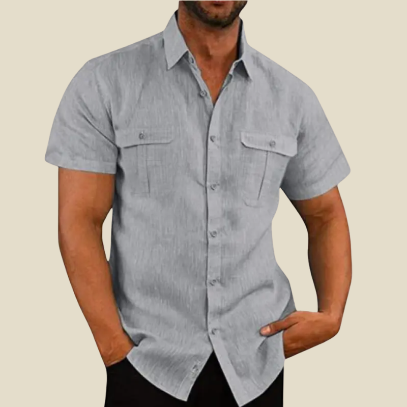 Chemise manches courtes à poches rabat