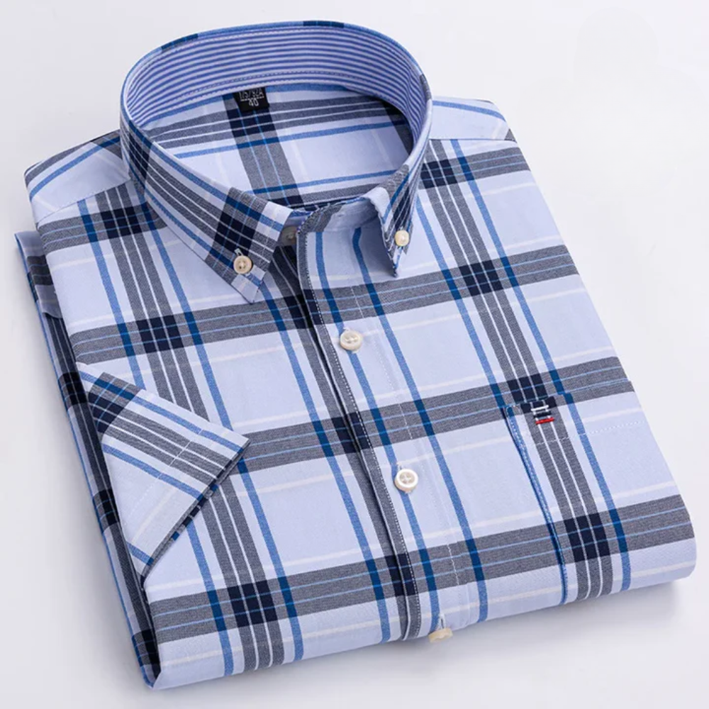 Chemise à carreaux col boutonné