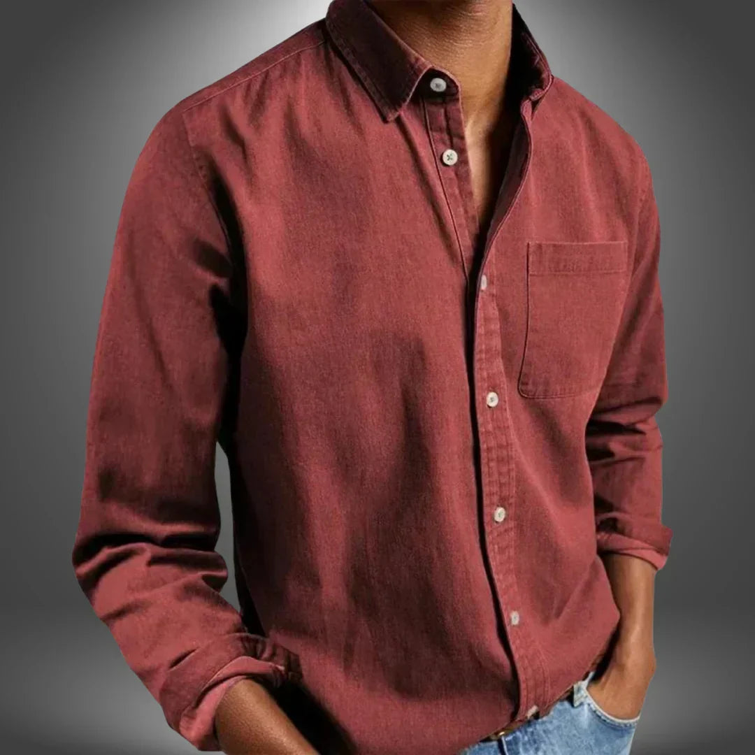 Chemise artisanale confortable au style intemporel homme – Rouge
