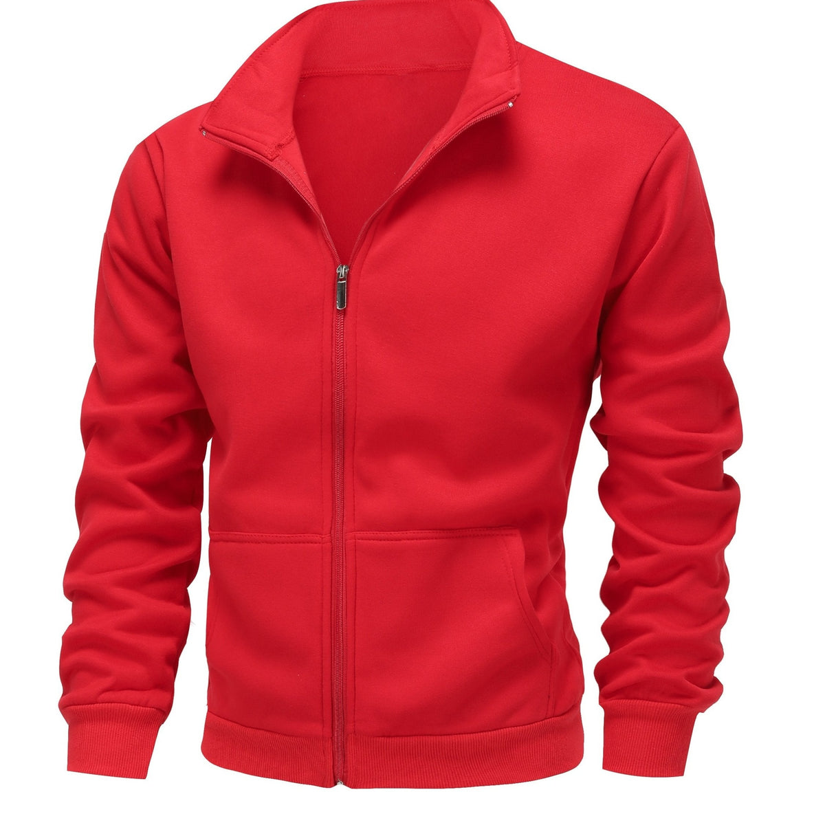 Veste zippée unie à col droit