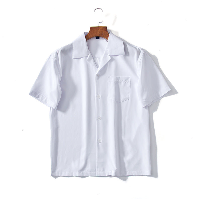 Chemise col cubain à manches courtes