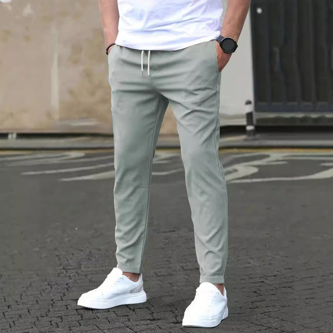 Pantalon droit uni coupe décontractée