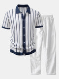 Ensemble chemise rayée et pantalon droit