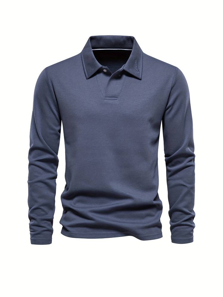 Polo manches longues maille texturée