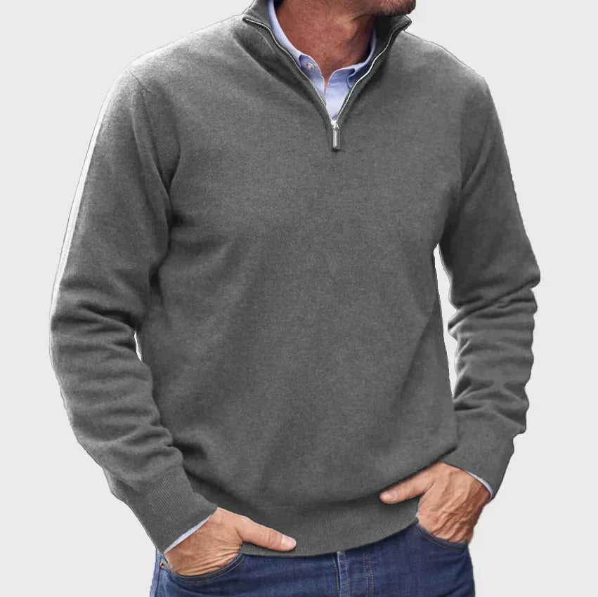 Pull à col zippé en maille