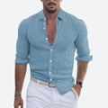 Chemise en lin coupe slim col ouvert au style intemporel homme – Jacob