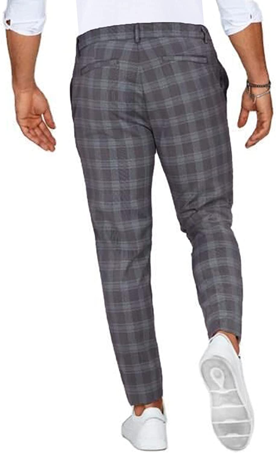 Chino slim à motif carreaux