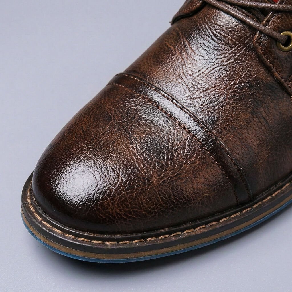 Bottines en cuir véritable à lacets bout cap-toe usage smart casual homme – Lesparre