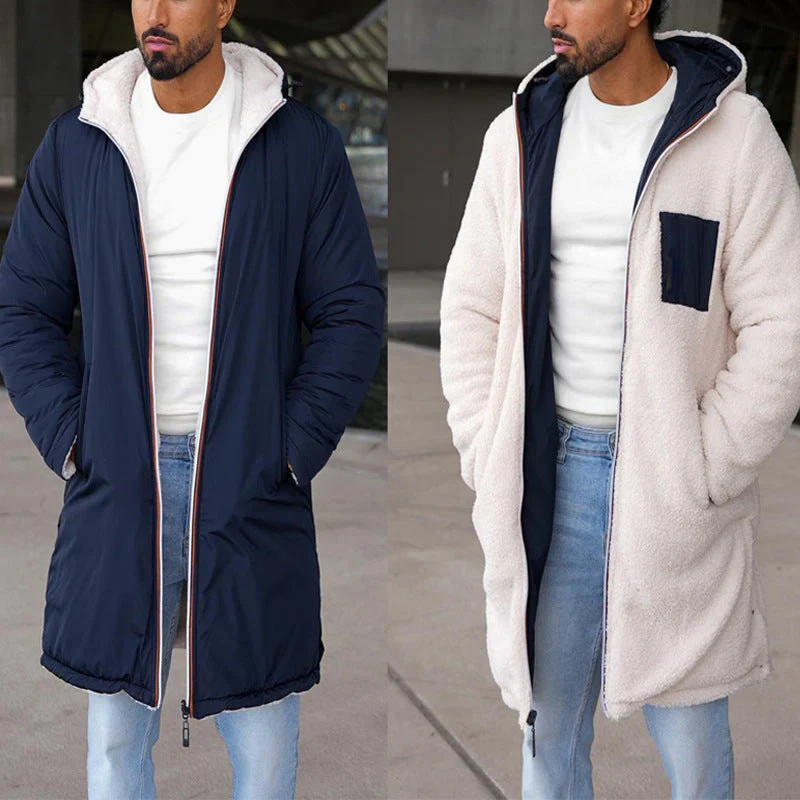 Parka réversible à capuche face peluche