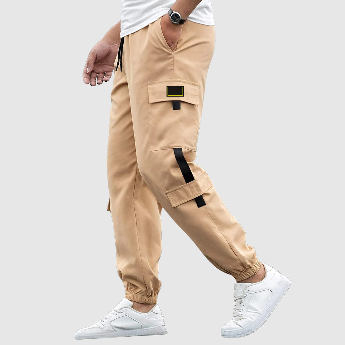 Pantalon cargo chevilles élastiquées poches latérales