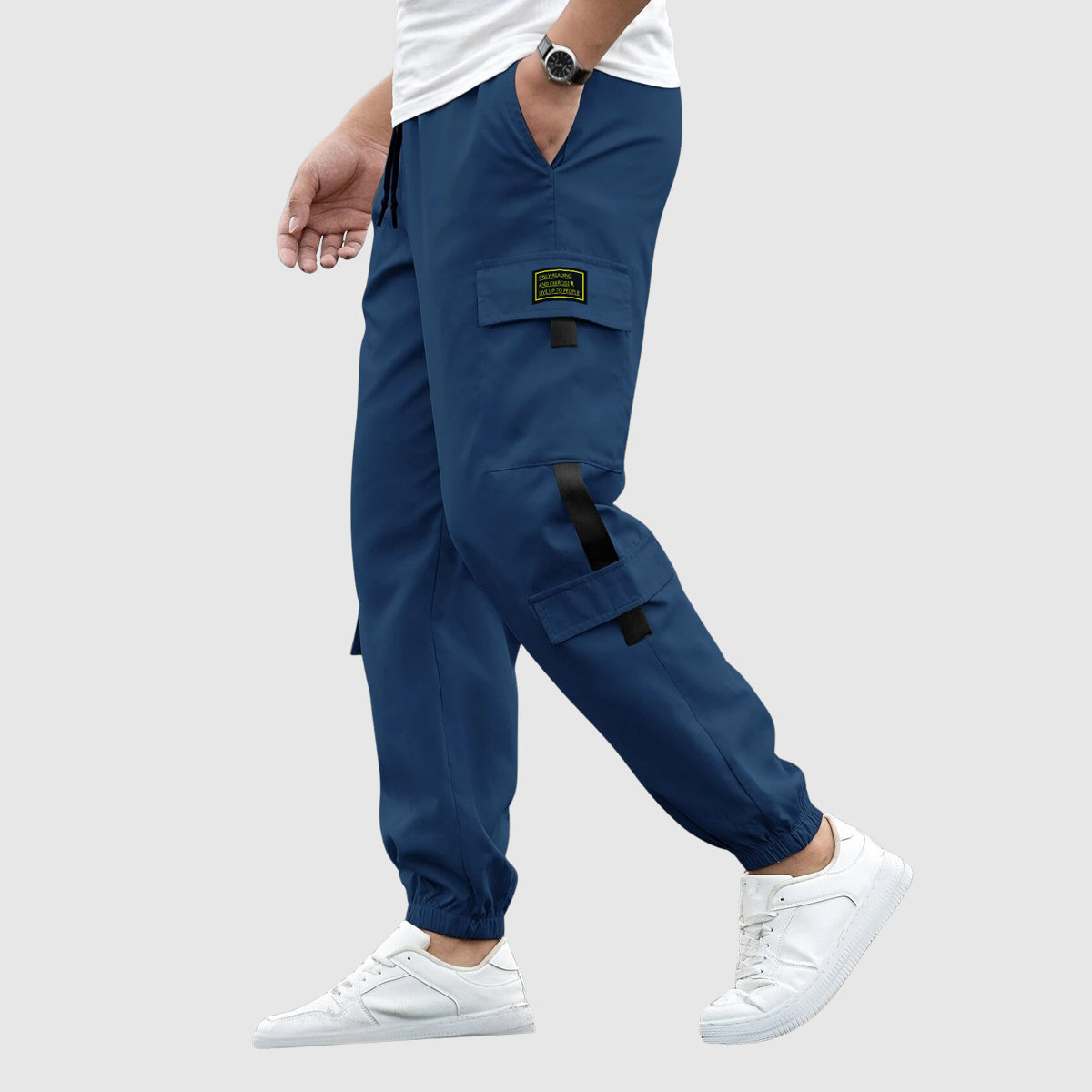 Pantalon cargo chevilles élastiquées poches latérales