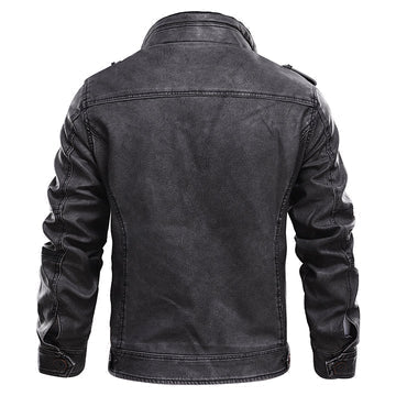 Veste courte en cuir noir structurée au style intemporel homme – Tuileries