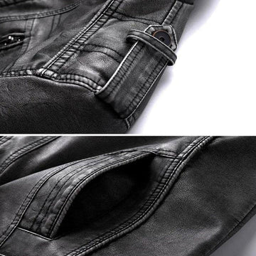 Veste courte en cuir noir structurée au style intemporel homme – Tuileries
