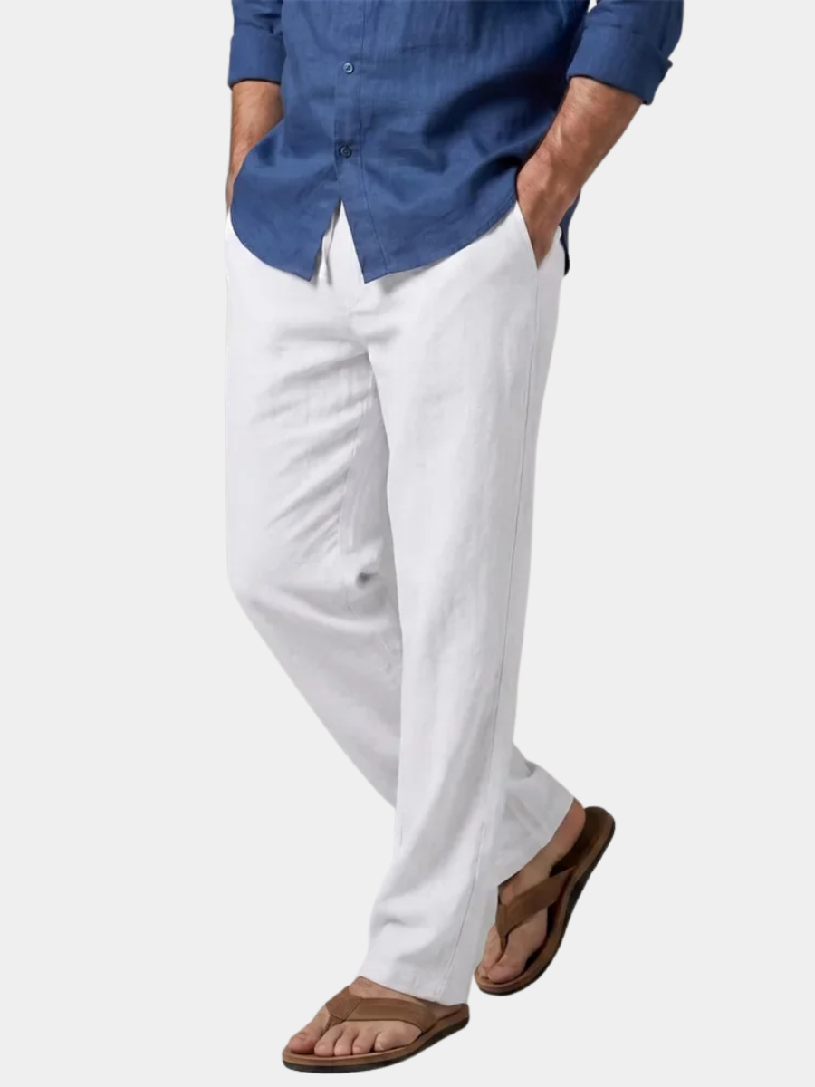 Pantalon aspect lin coupe classique