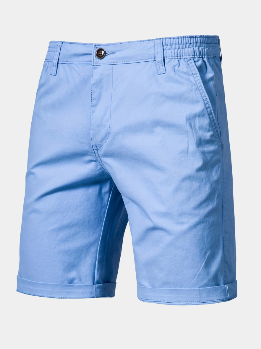 Short uni en toile ajusté