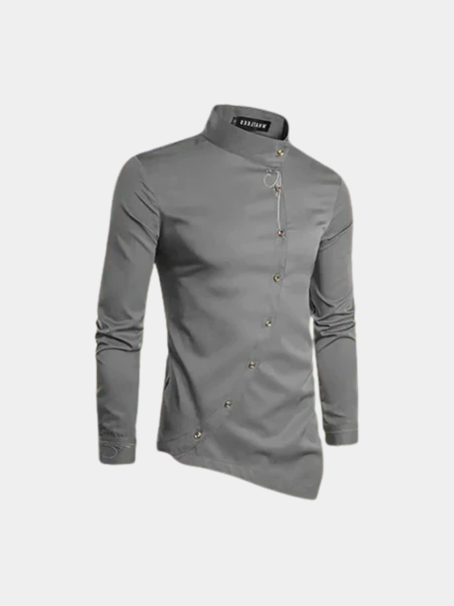 Chemise col droit manches longues