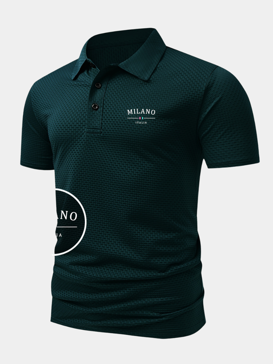 Polo en maille à motif géométrique