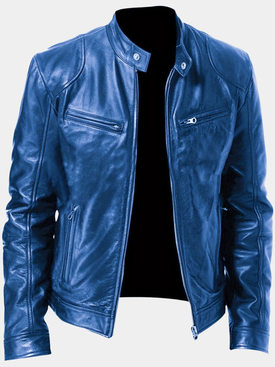 Veste zippée à col montant unie