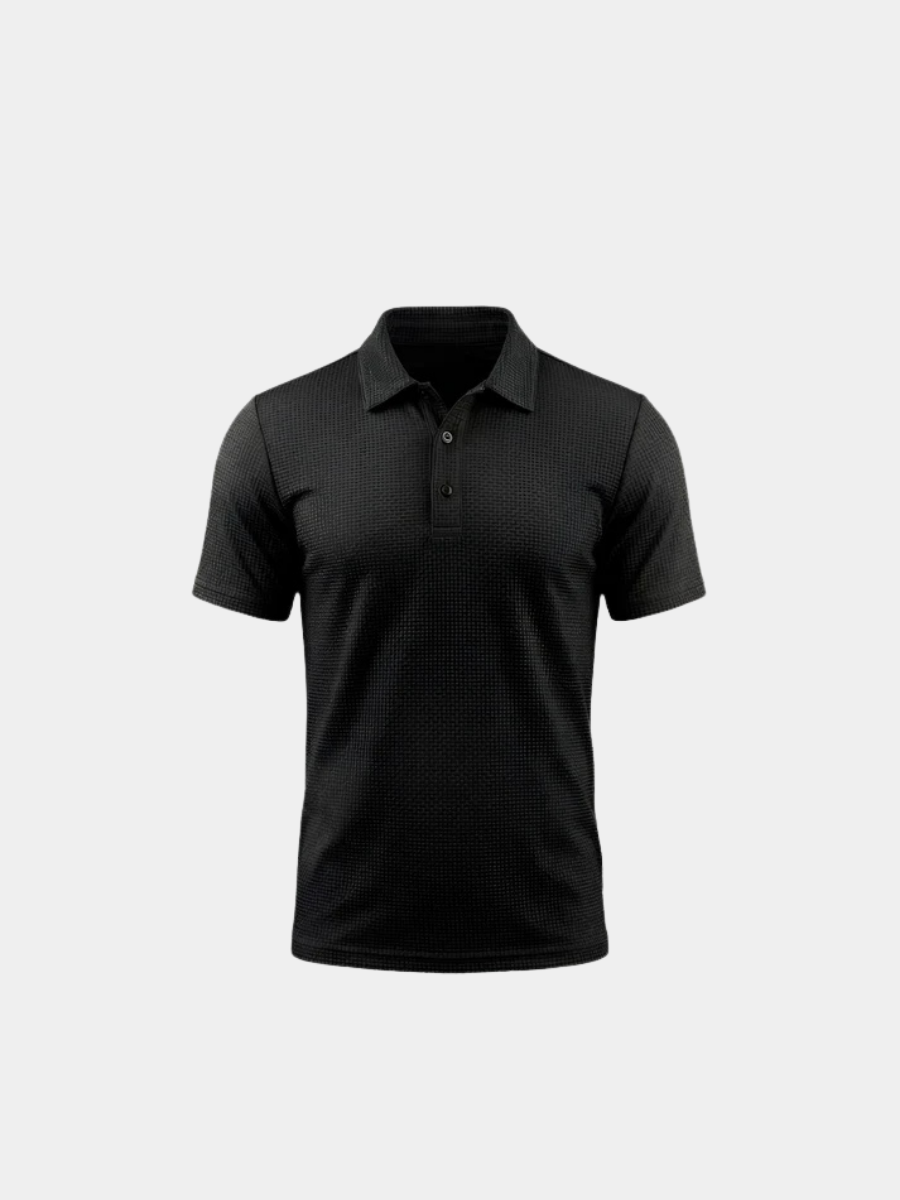 Polo manches courtes en maille texturée