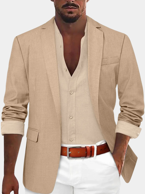 Blazer d'été col cranté poches à rabat
