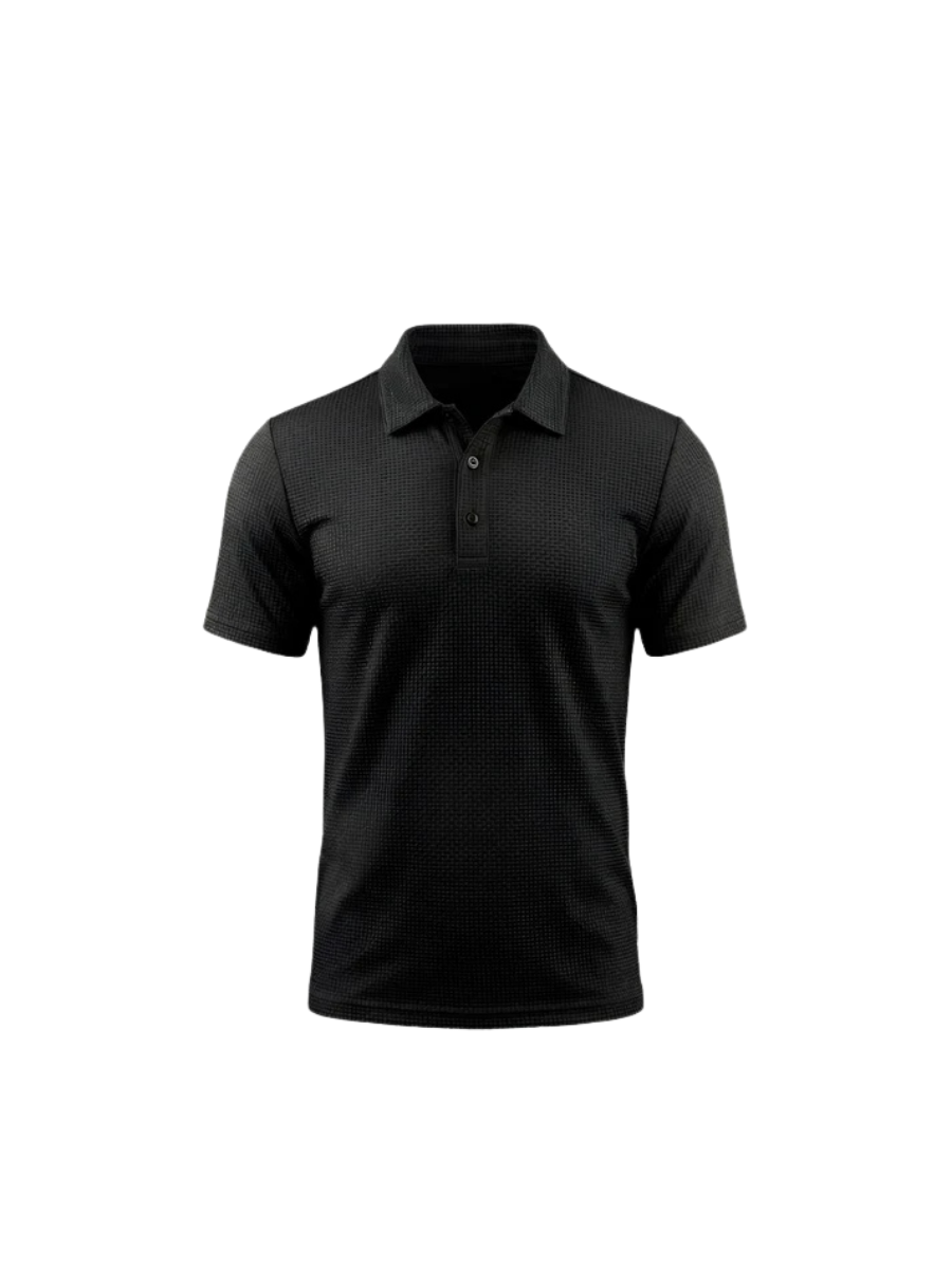 Polo manches courtes en maille texturée
