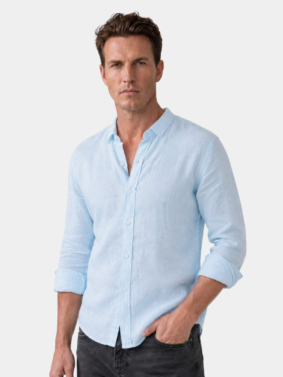 Chemise légère aspect lin coupe ajustée