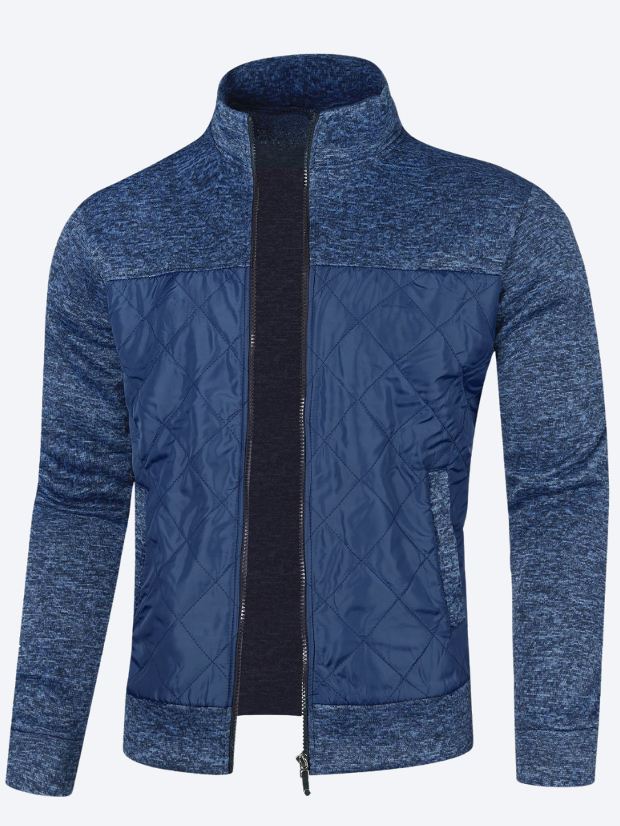 Veste en maille zippée col montant