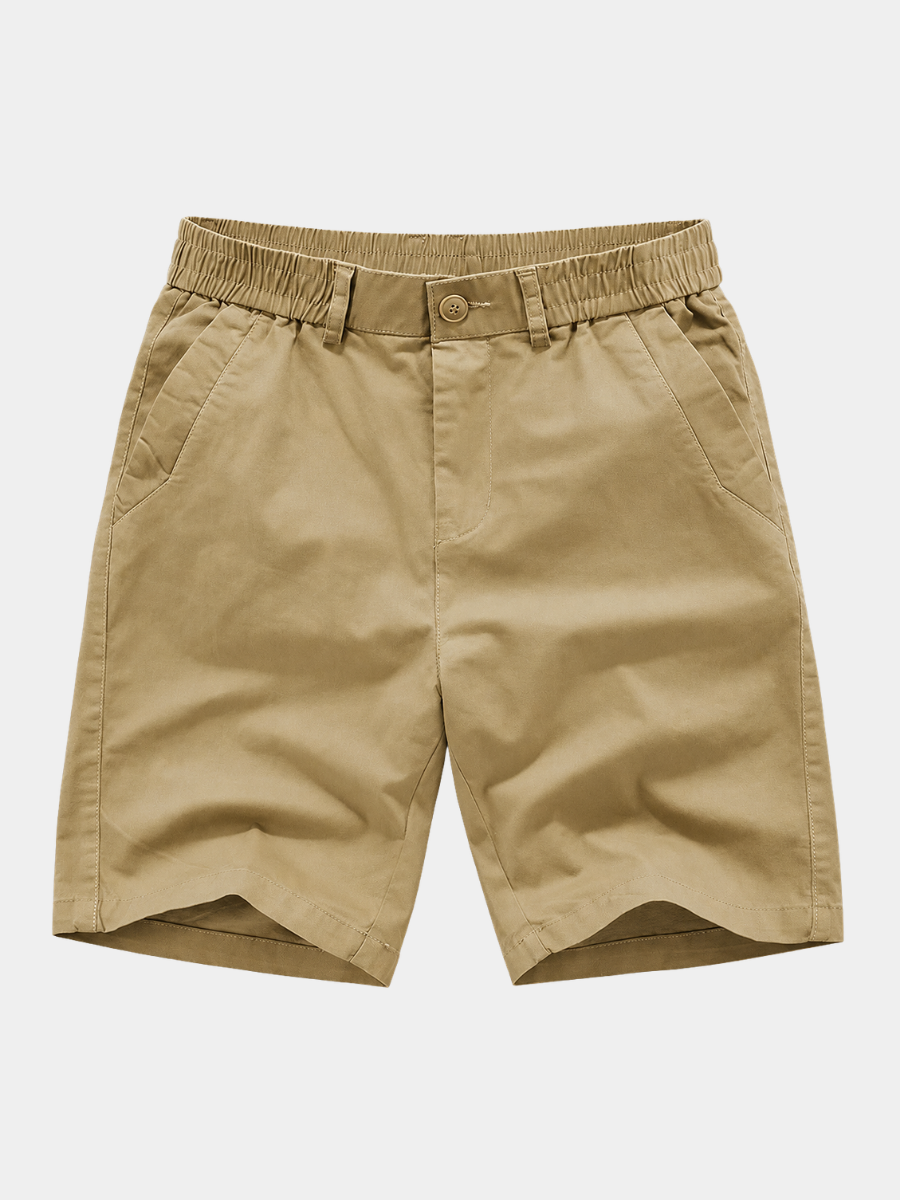 Short aspect lin à taille élastiquée