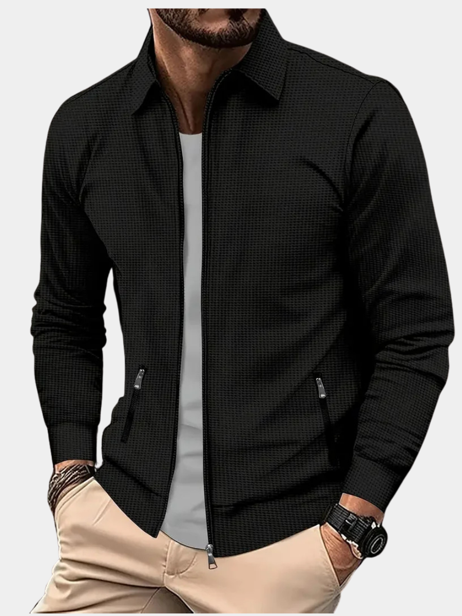 Cardigan zippé à col montant
