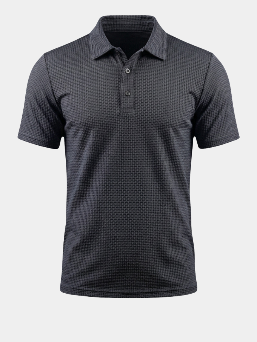 Polo manches courtes en maille texturée
