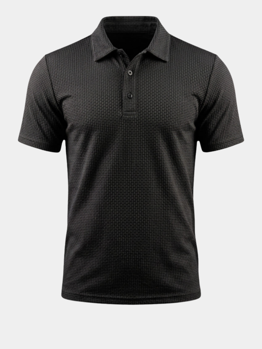 Polo manches courtes en maille texturée