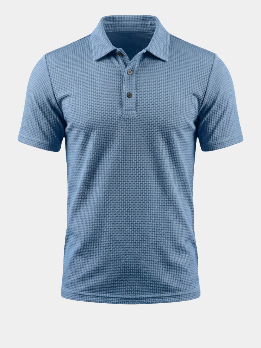 Polo manches courtes en maille texturée