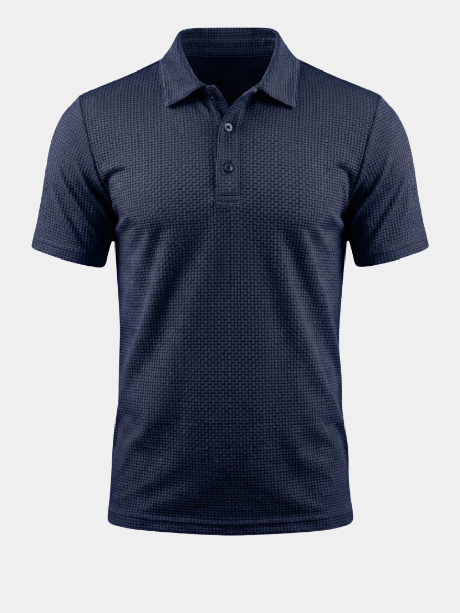 Polo manches courtes en maille texturée