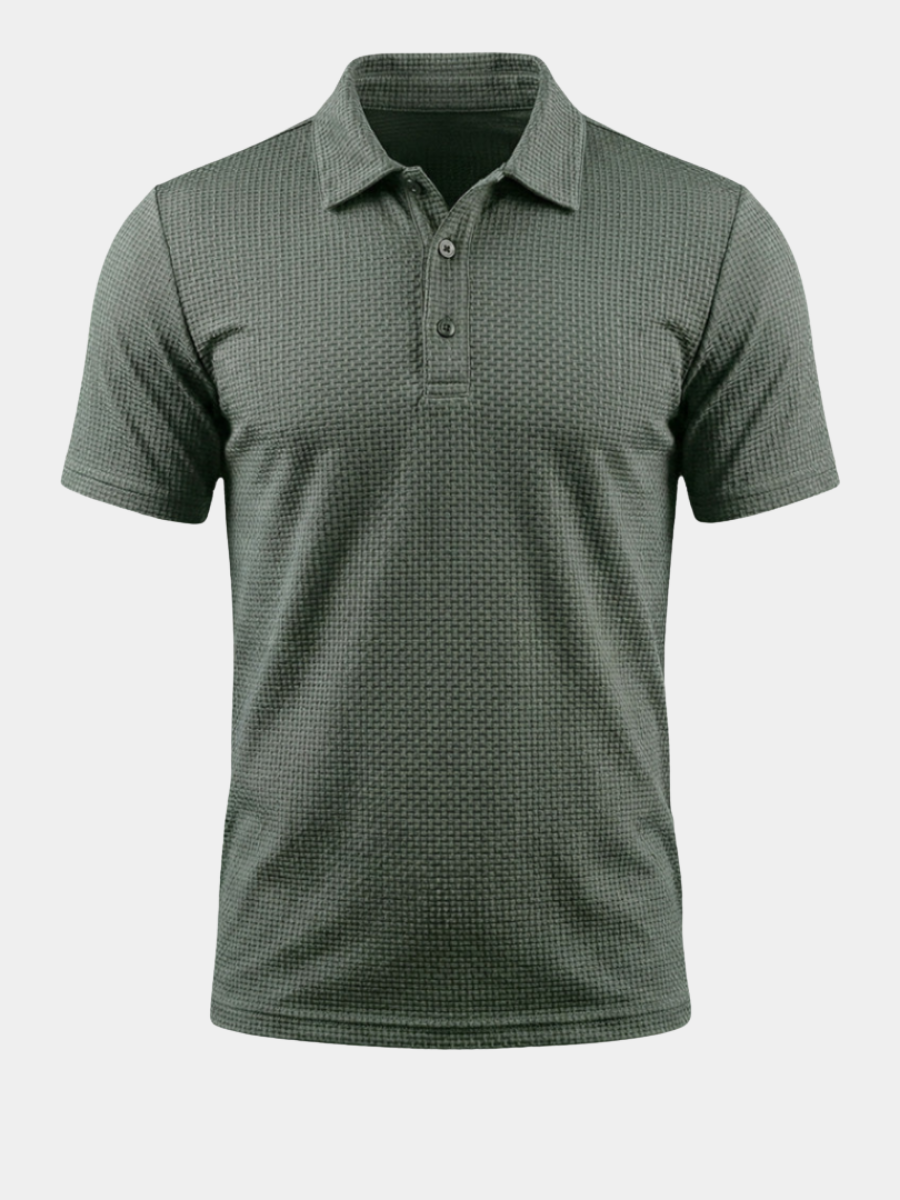 Polo manches courtes en maille texturée