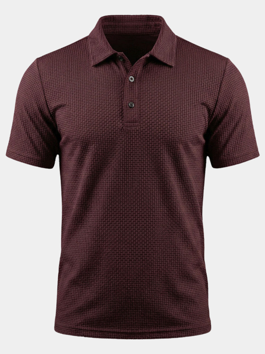 Polo manches courtes en maille texturée