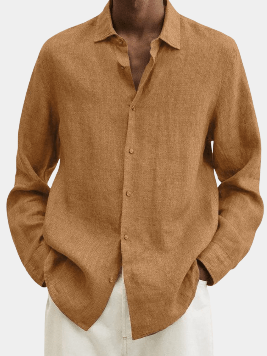 Chemise aspect lin avec poche poitrine