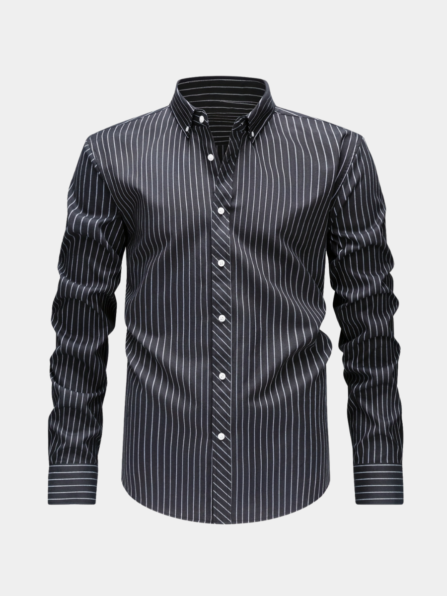Chemise à rayures verticales manches longues